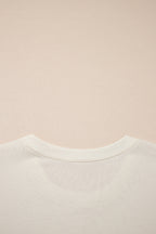 Solid Color Contrast Textured Patchwork Raw Edge 2pcs Short Set