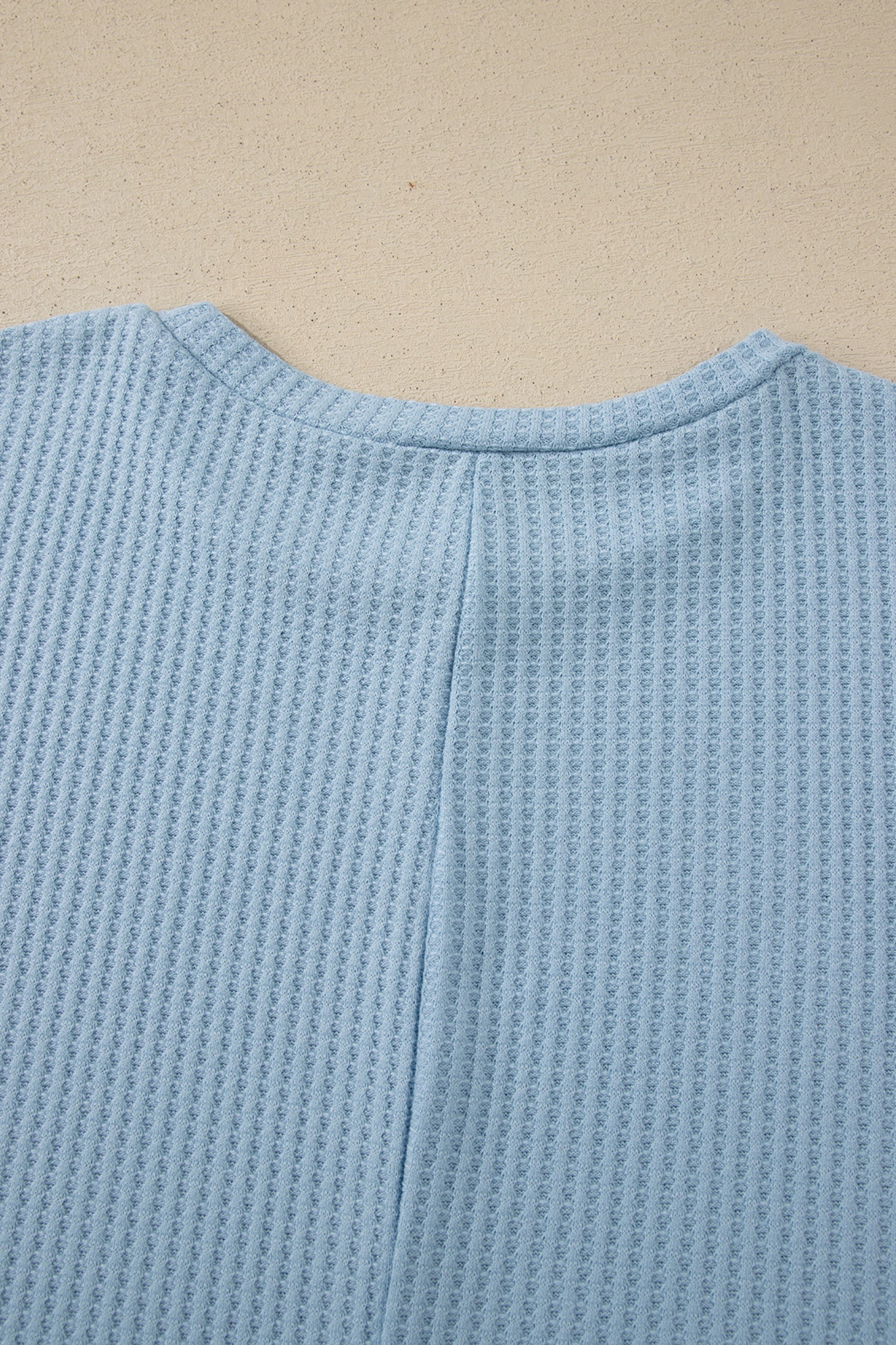 Waffle Textured Knit Dolman Short Sleeve Loose Top