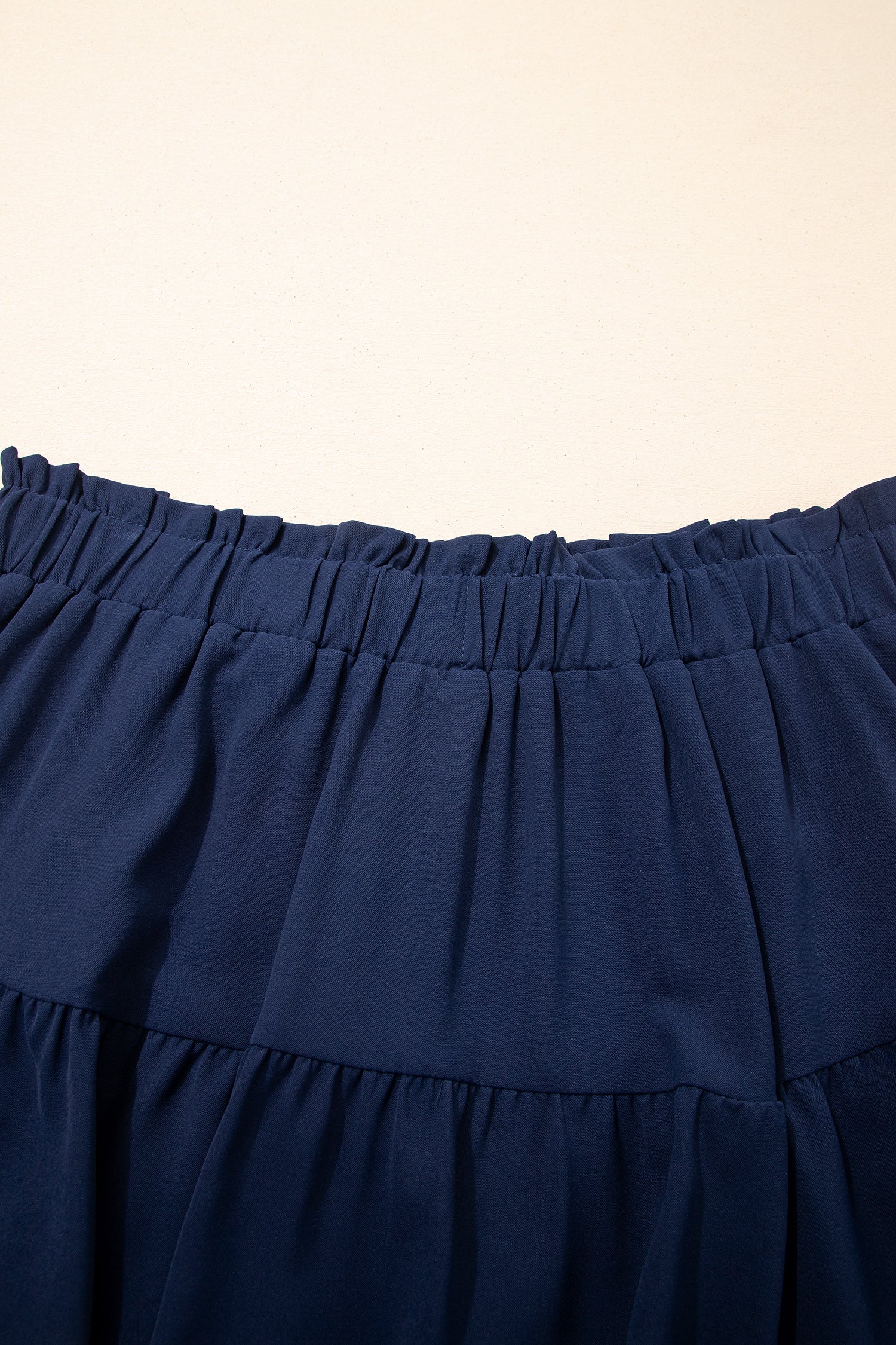 Plus Size Frilled Elastic Waist Lace Trim Boho Ruffled Shorts
