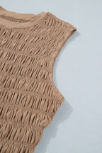 Shirred Slim Fit Ruffle Hem Tank Top