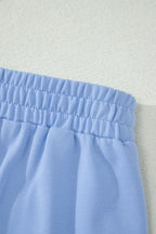 Half Zipped Ruffled Short Set