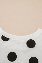 Polka Dot Printed Long Sleeve Flared Mini Dress