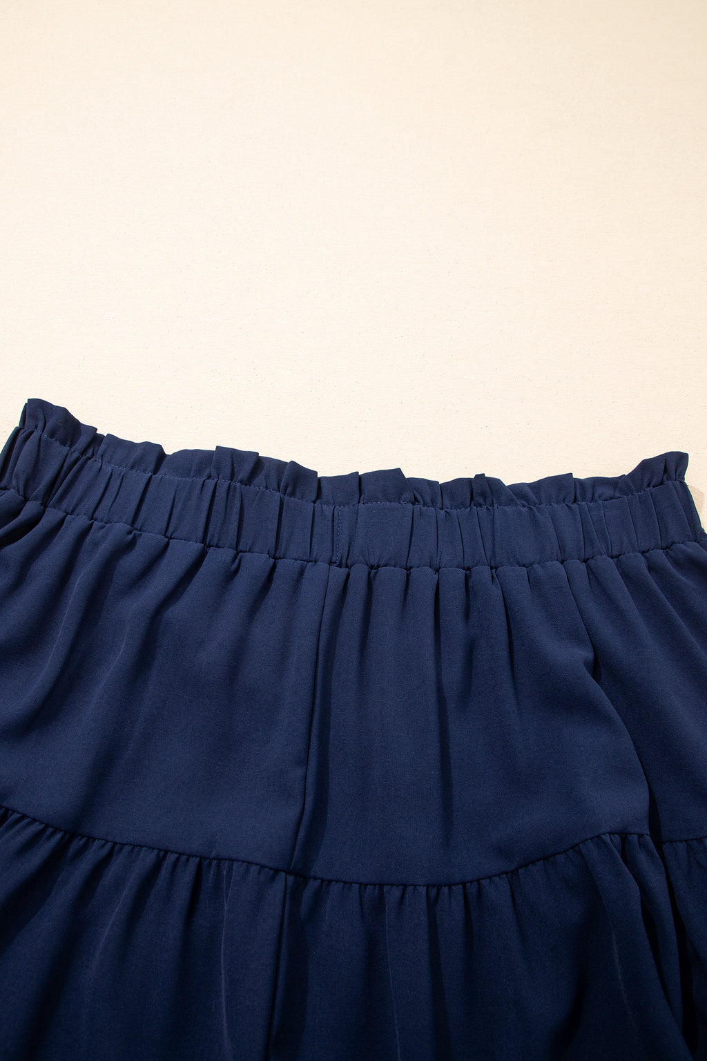 Plus Size Frilled Elastic Waist Lace Trim Boho Ruffled Shorts