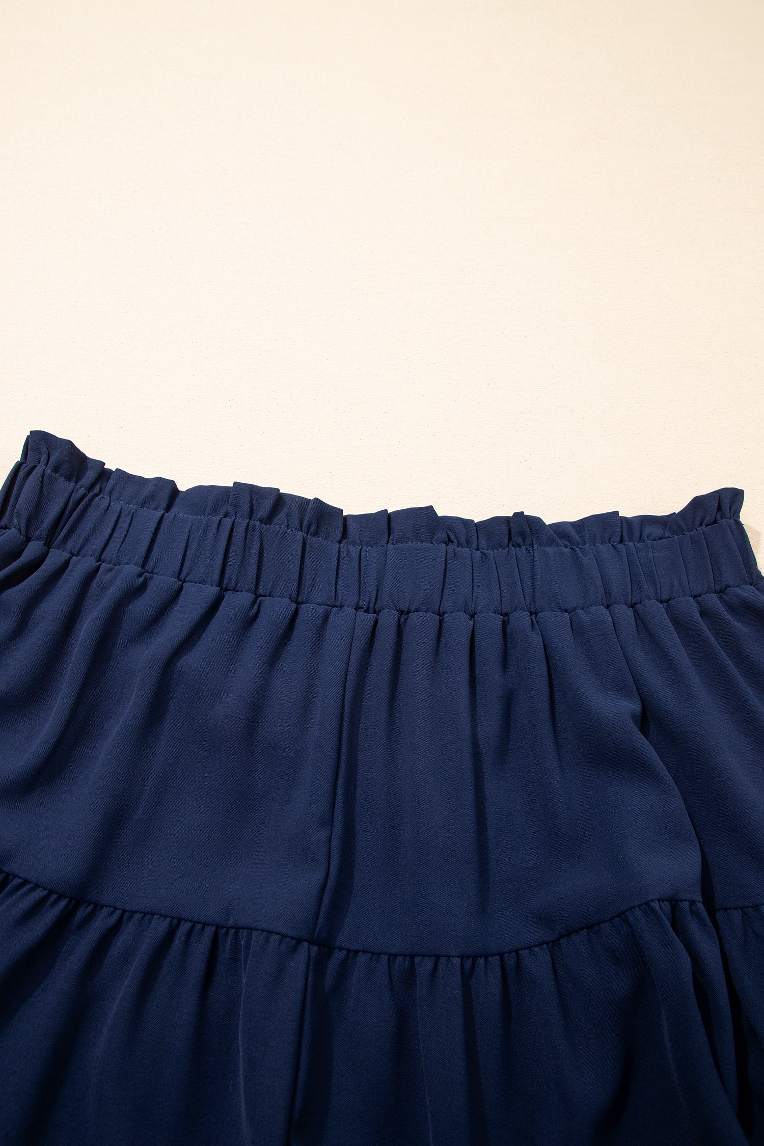 Plus Size Frilled Elastic Waist Lace Trim Boho Ruffled Shorts