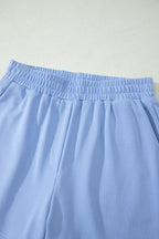 Half Zipped Ruffled Short Set