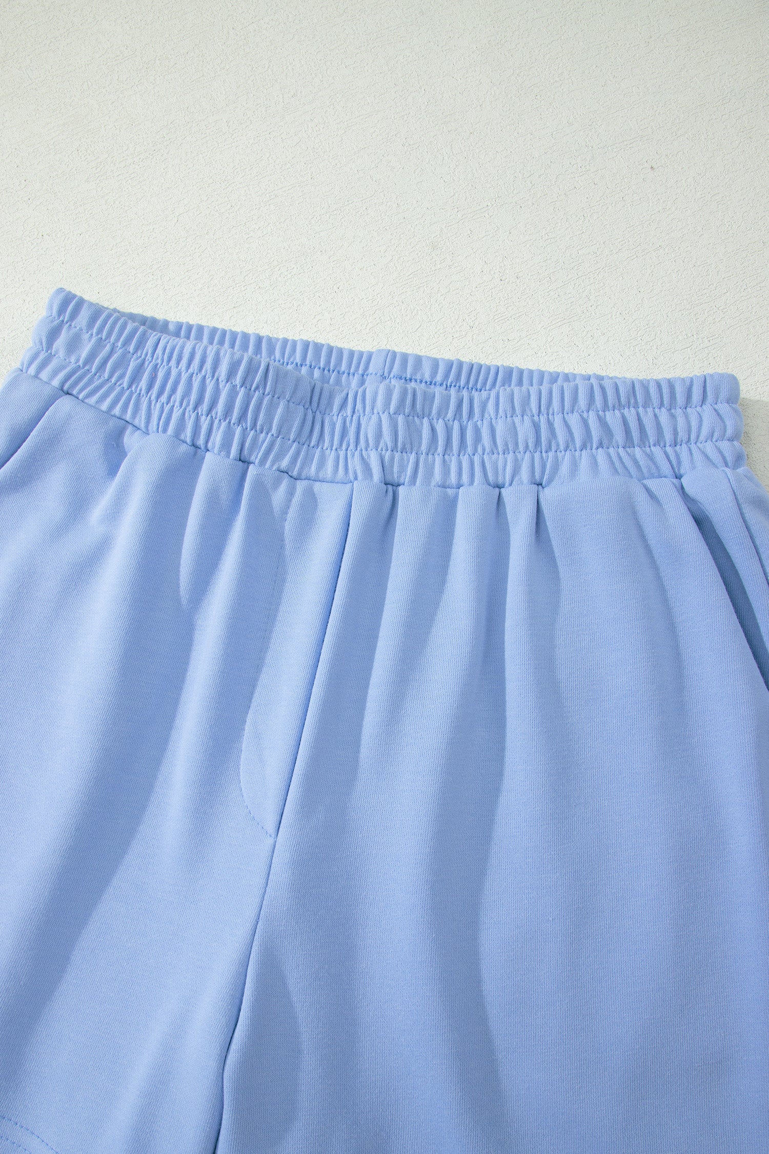 Half Zipped Ruffled Short Set
