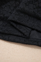 Black Floral Lace Off-shoulder Long Sleeve Slim Top