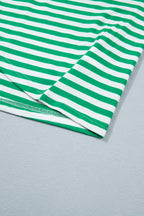 Striped Nautical Tie Contrast Trim Round Neck T Shirt Mini Dress