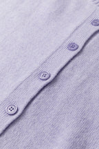 3/4 Sleeve Boxy Knit Button Down Sweater Cardigan