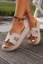 Cutout Design Open Toe Platform Slippers (Run Small, Size Up)