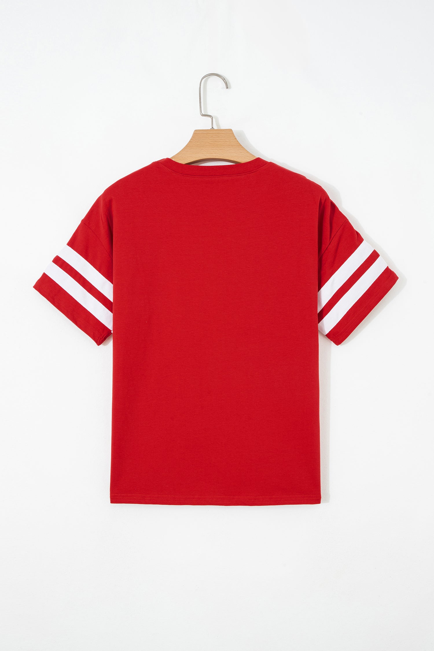 Varsity Striped Short Sleeve Crew Neck T Shirt