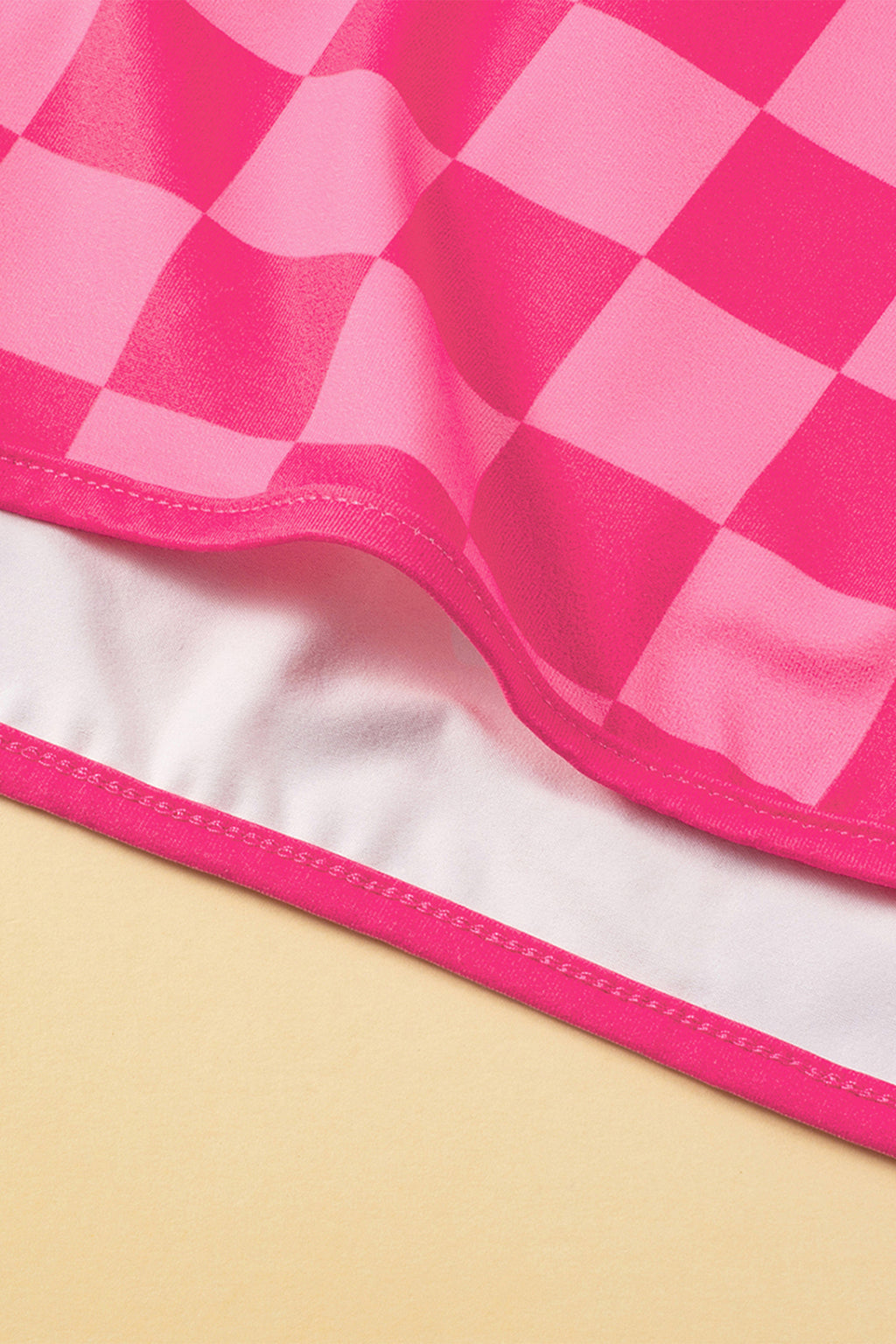 Checkered Drawstring Elastic Waist Casual Shorts