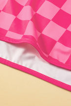 Checkered Drawstring Elastic Waist Casual Shorts