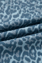Leopard Frayed Edge Wide Leg High Waist Jeans