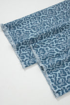 Leopard Frayed Edge Wide Leg High Waist Jeans
