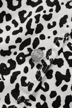 Brown Leopard Print Button Overlap Denim Shorts