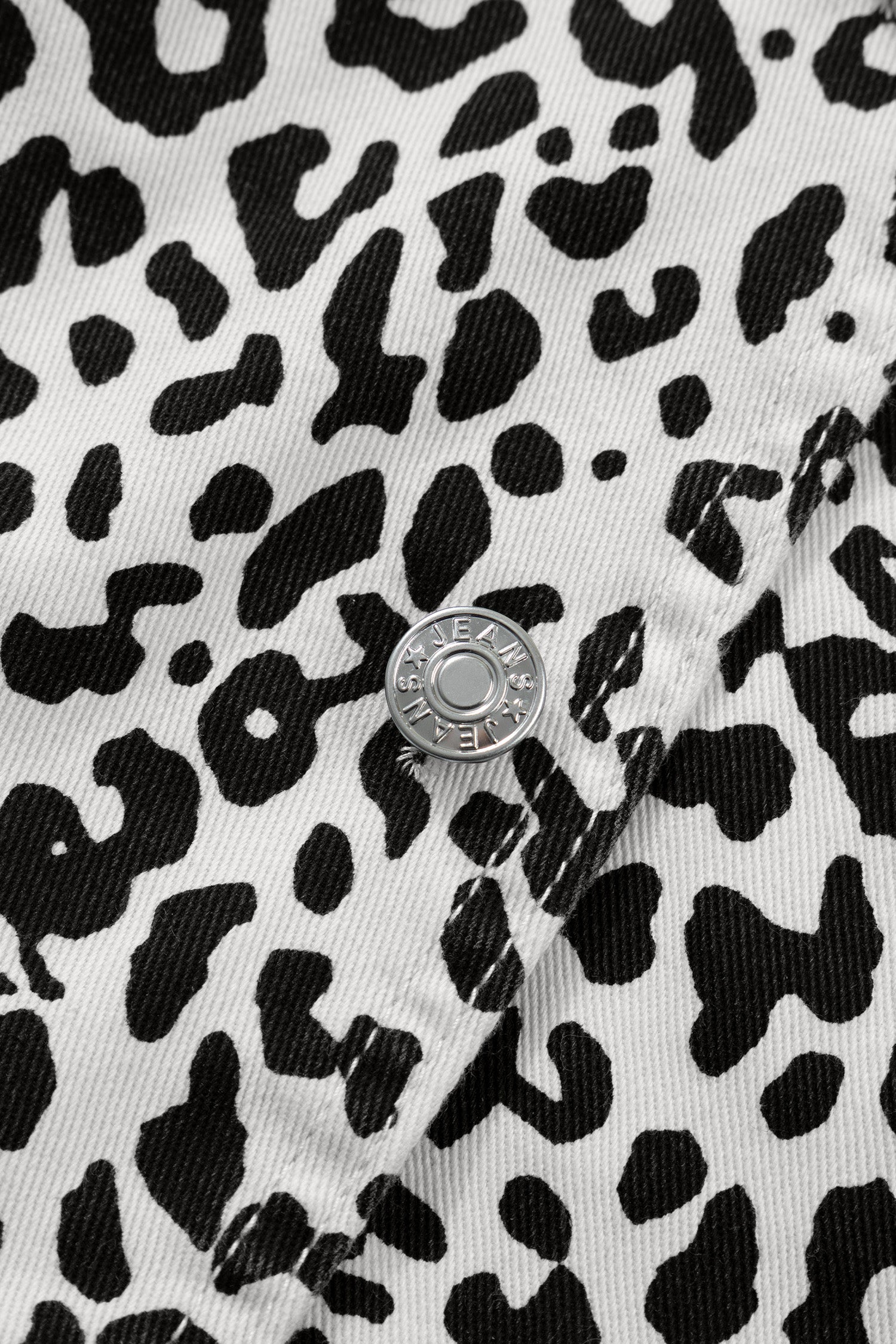Brown Leopard Print Button Overlap Denim Shorts