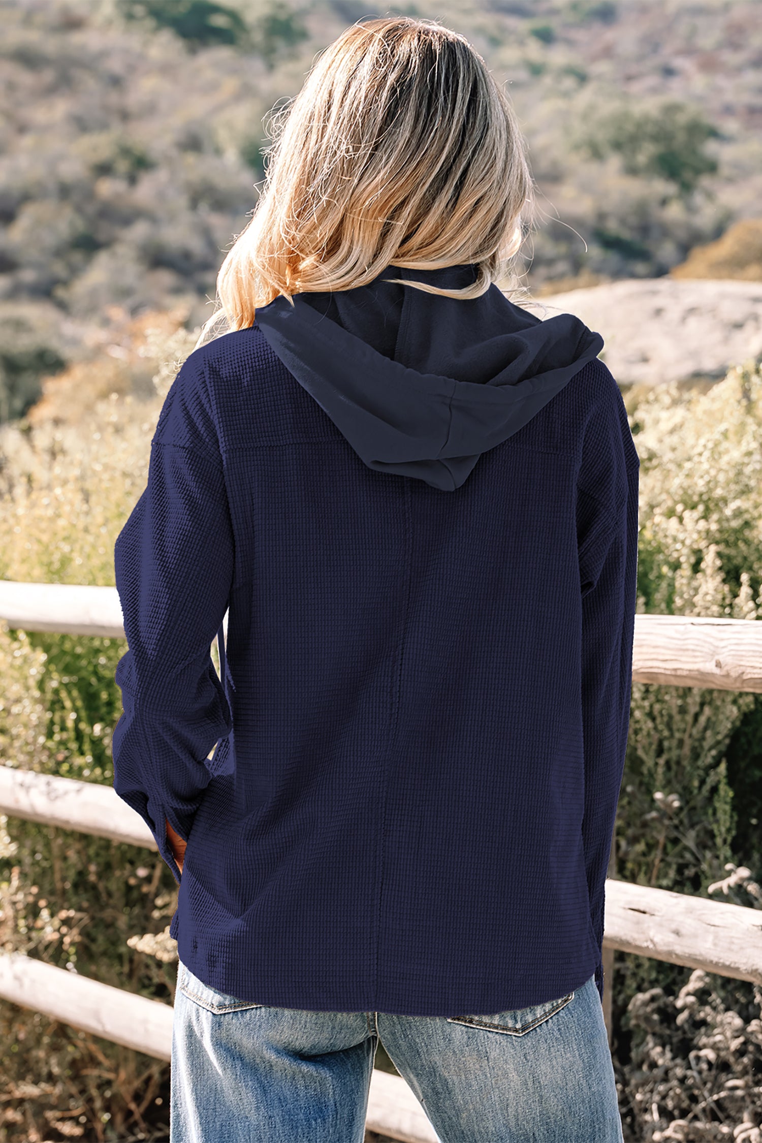 2 in 1 Thermal Knit Textured Hooded Jacket
