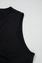 Plus Size Solid Color Bow Tie Peplum Tank Top