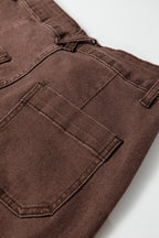 Retro Washed Patch Pocket Loose Jeans