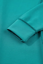 Horizontal Ribbed Exposed Seam Detail Drop Shoulder Baggy Pullover