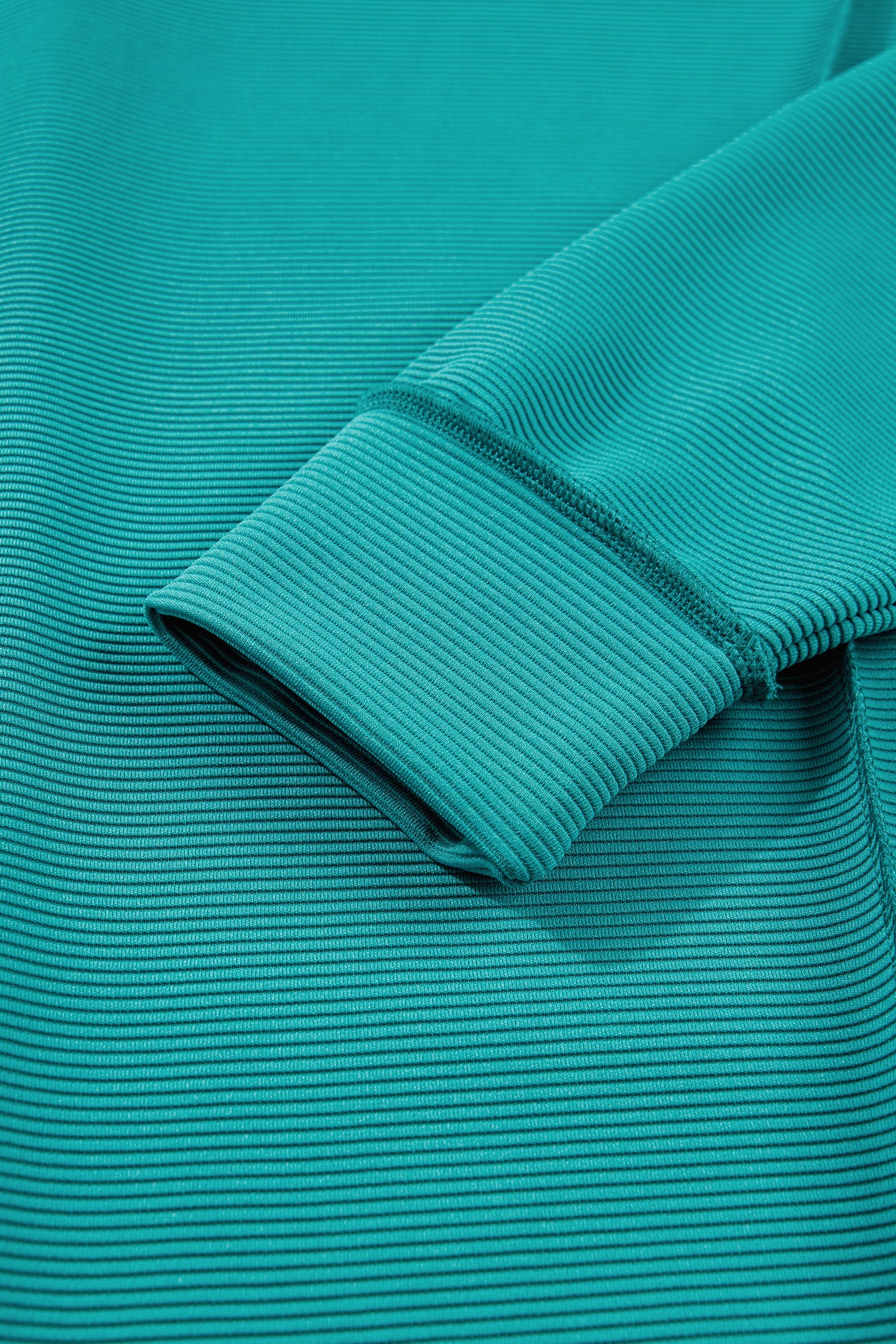 Horizontal Ribbed Exposed Seam Detail Drop Shoulder Baggy Pullover