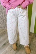 Blue Polka Dot Regular Fit Ankle Length Casual Jeans