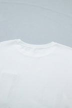 Color Block Chest Pocket Patched Casual Short Sleeve Top