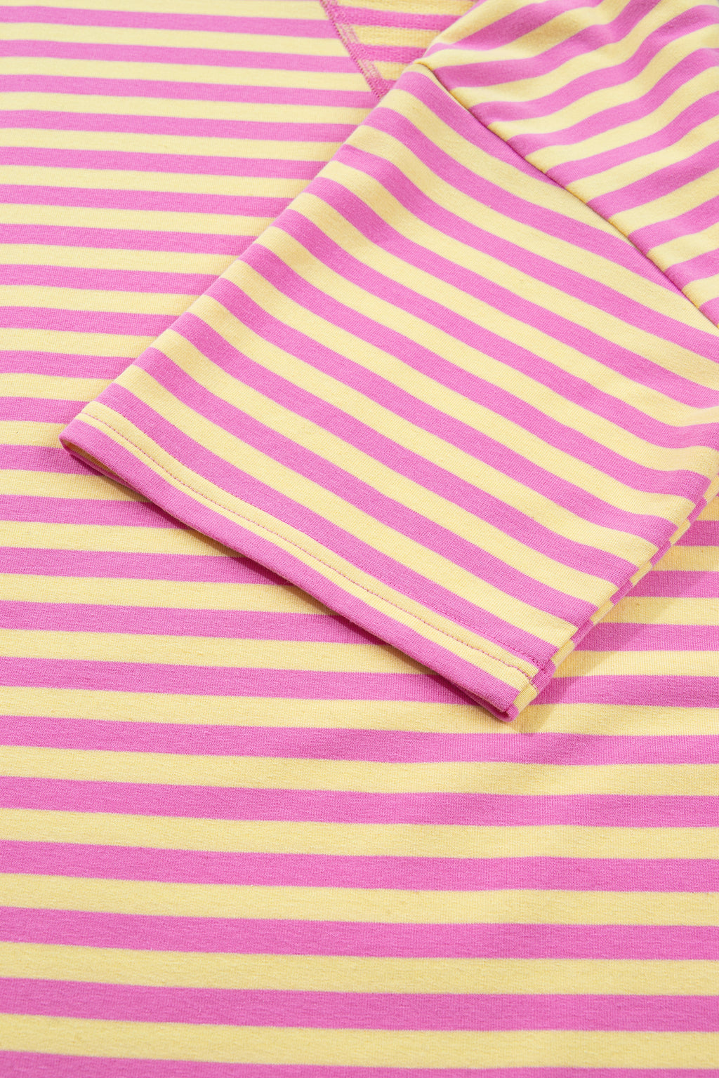 Striped Drop Shoulder Boxy Casual Terry Short Set