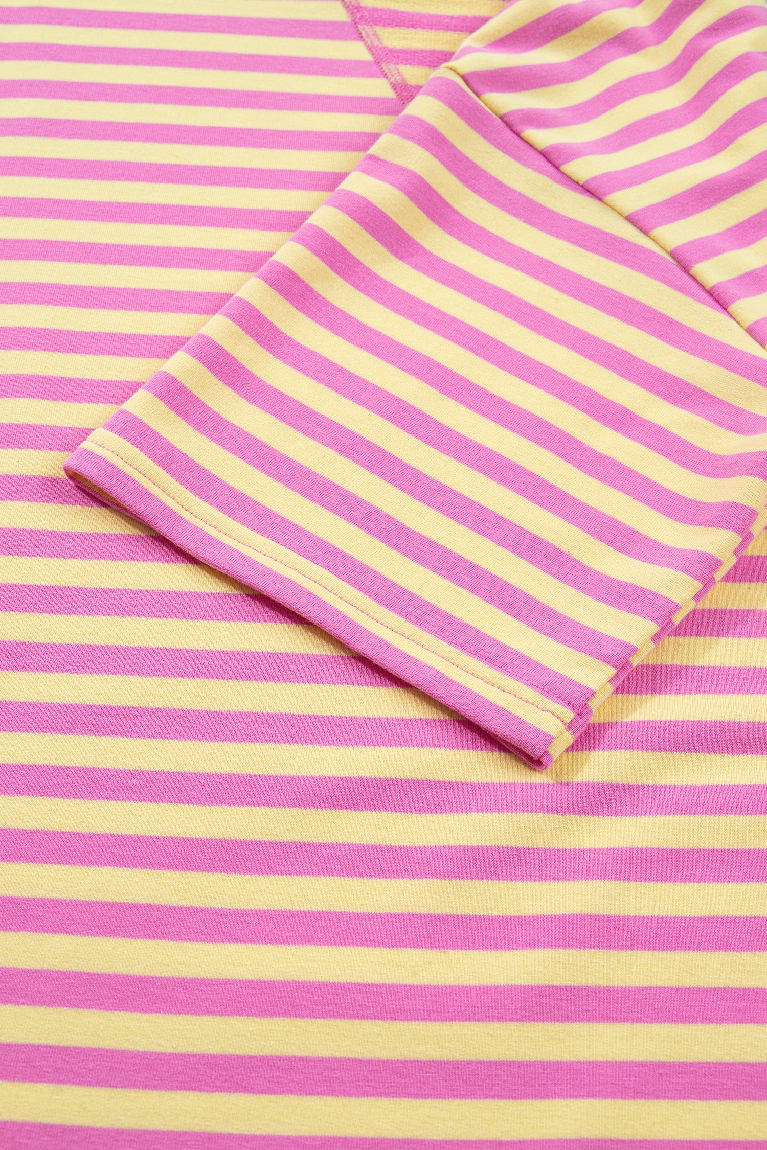 Striped Drop Shoulder Boxy Casual Terry Short Set