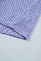 V Neck Short Sleeve Plus Size Waffle Knit Top
