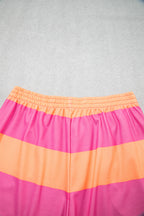 Seam Detail Half Zip Tee Casual Shorts 2pcs Set