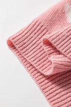 Light Pink Heart Pattern Button Front Cardigan Sweater