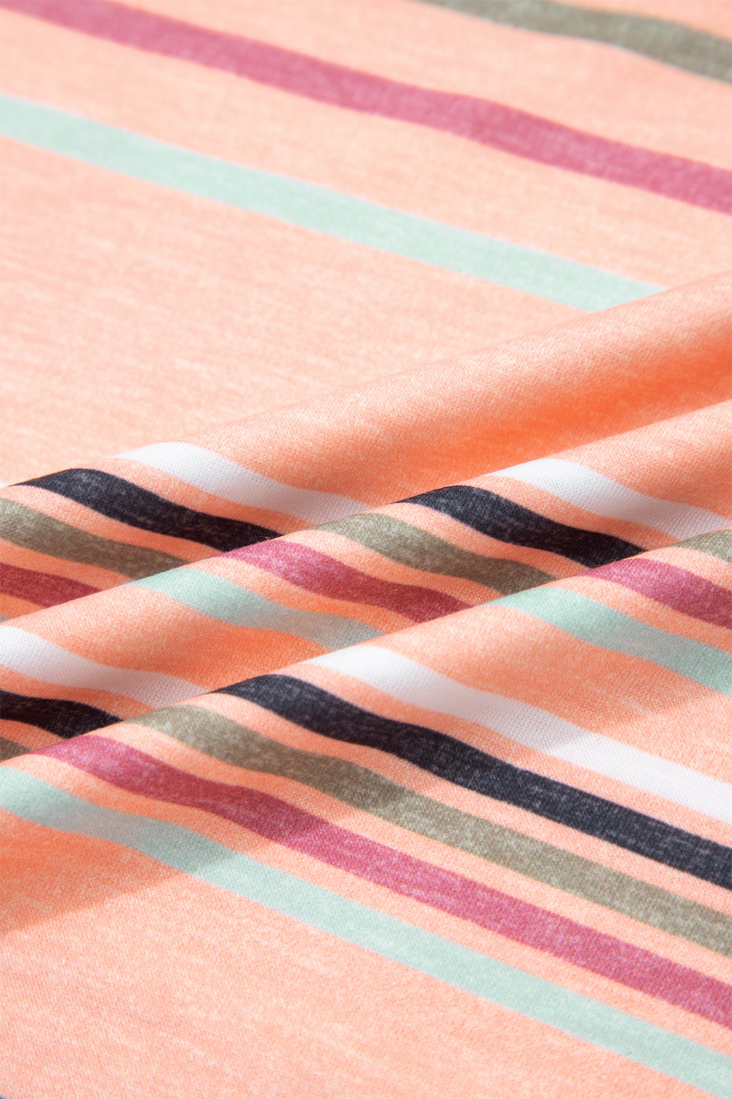 Multicolor Stripes Crew Neck T Shirt