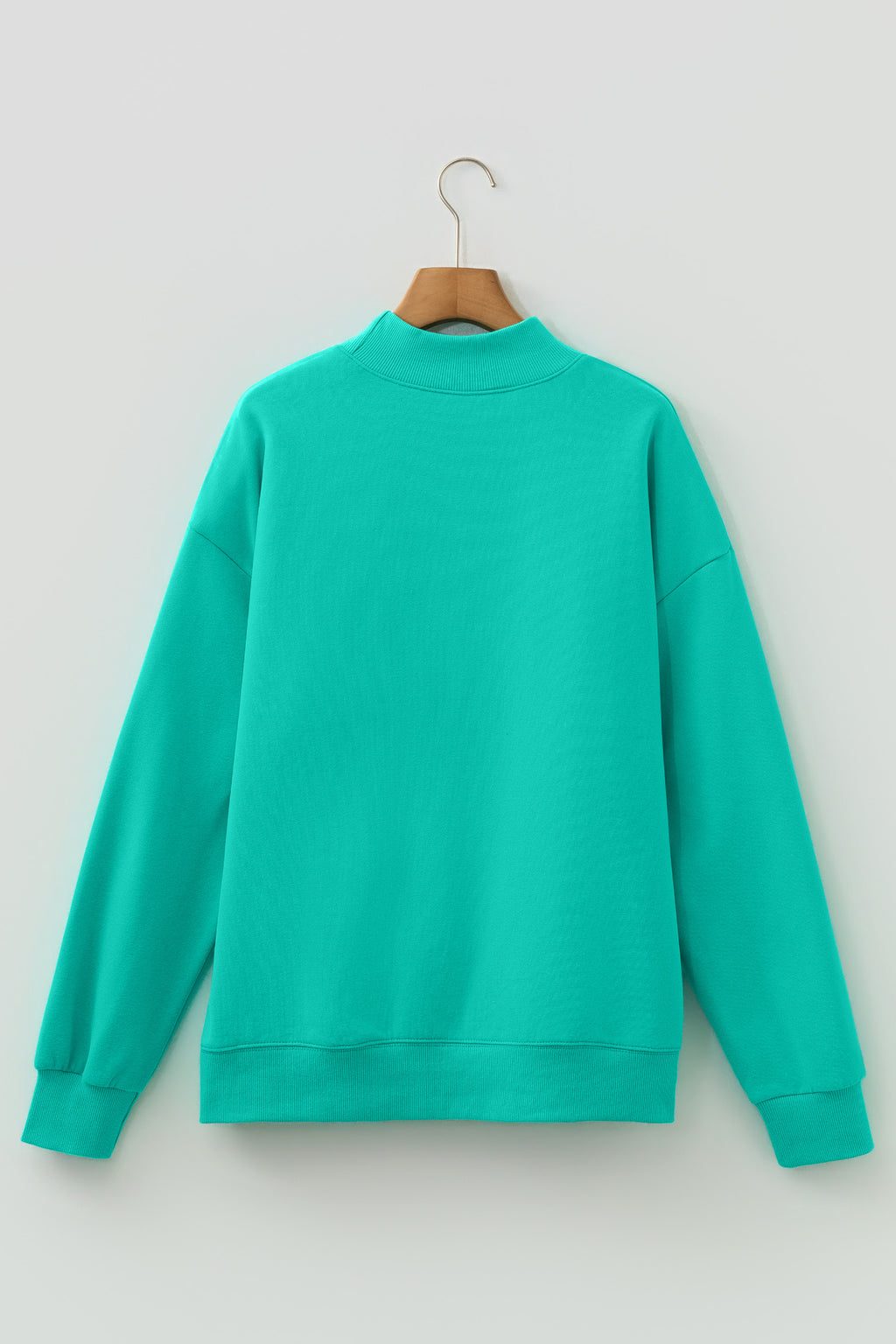 Oversize Blessed Embroidered Mock Neck Sweatshirt