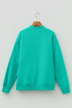 Oversize Blessed Embroidered Mock Neck Sweatshirt