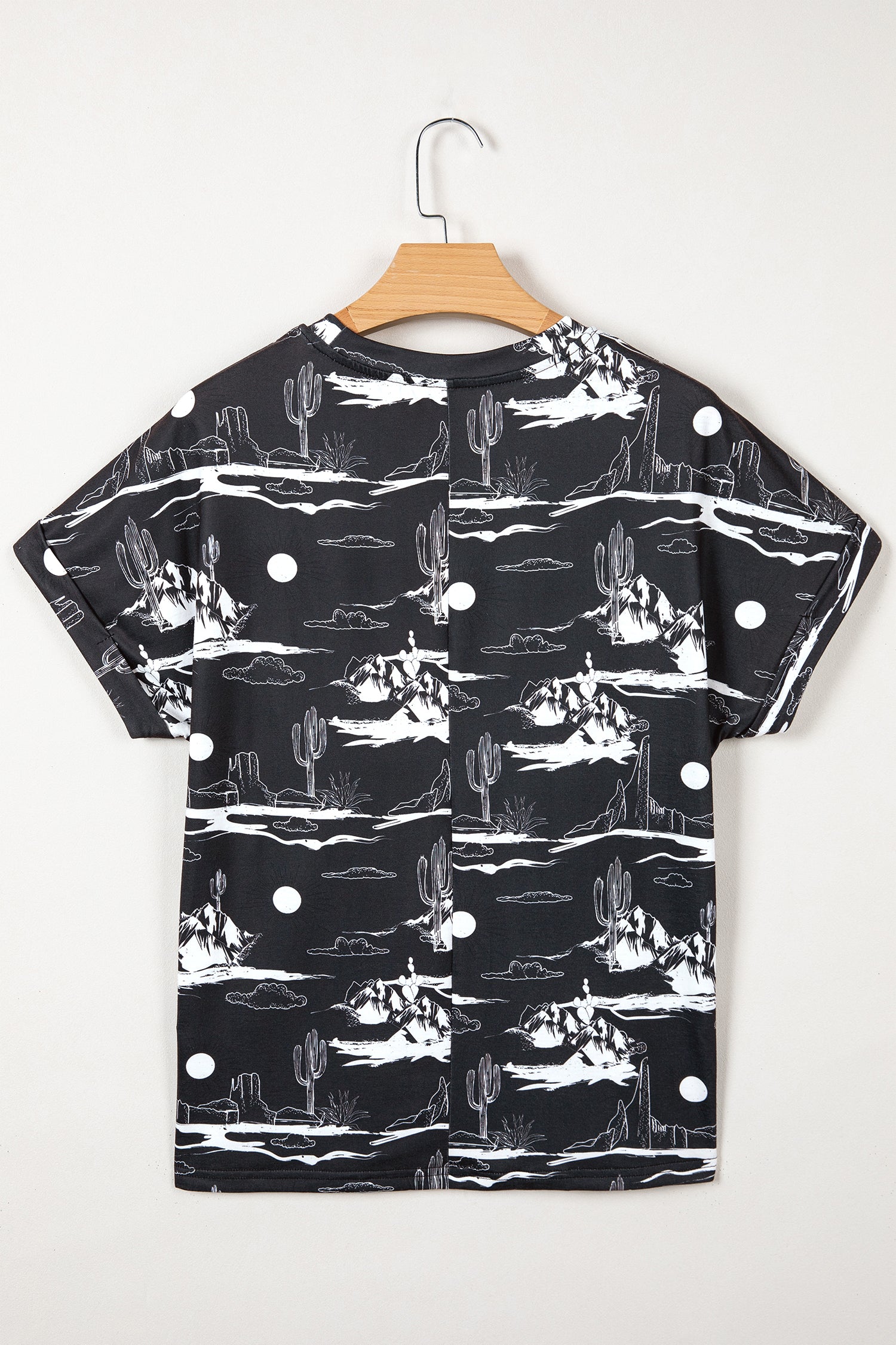 Desert Sand Print Short Sleeve Knit Top