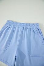 Banana Cream Loose Polo Tee Elastic Waist 2pcs Short Set