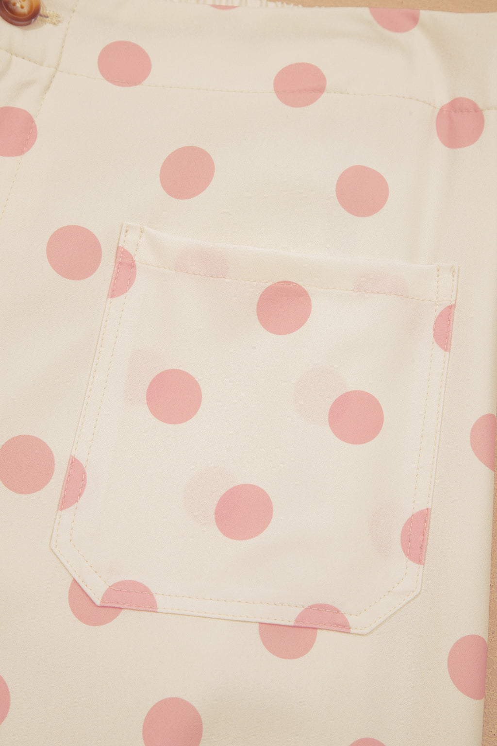 Polka Dot Print Patched Pocket Loose Pants