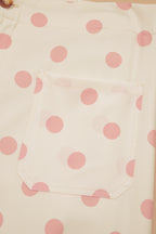 Polka Dot Print Patched Pocket Loose Pants