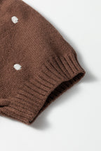 Elegant Polka Dot Bubble Short Sleeve Sweater