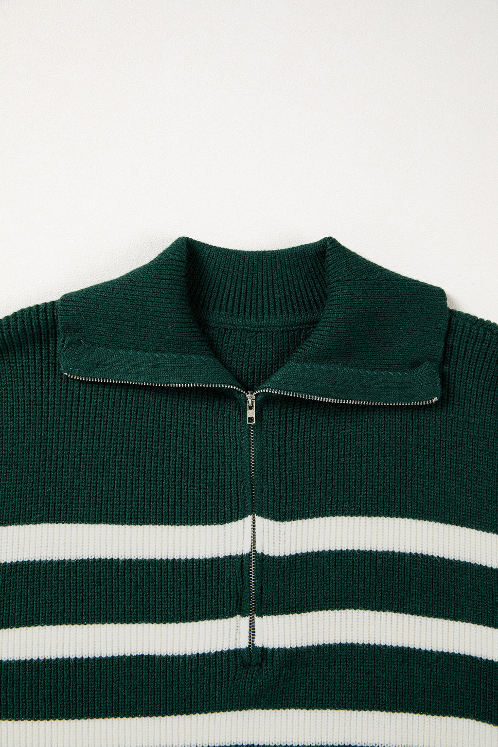 Ribbed Half Zip Collared Sweater Vest