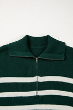 Ribbed Half Zip Collared Sweater Vest