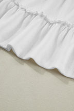 White Tiered Frill Trim A-line Tank Top