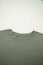 Laurel Green Solid Color Oversize Tee Tie Wrap Mini Skort 2pcs Set