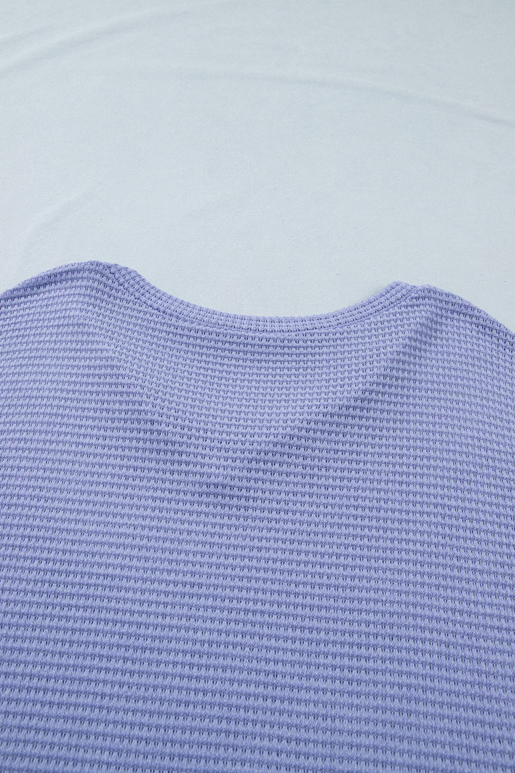 V Neck Short Sleeve Plus Size Waffle Knit Top