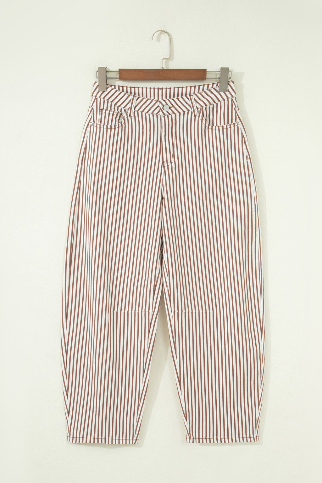 Striped Casual Barrel Jeans