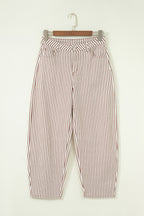 Striped Casual Barrel Jeans
