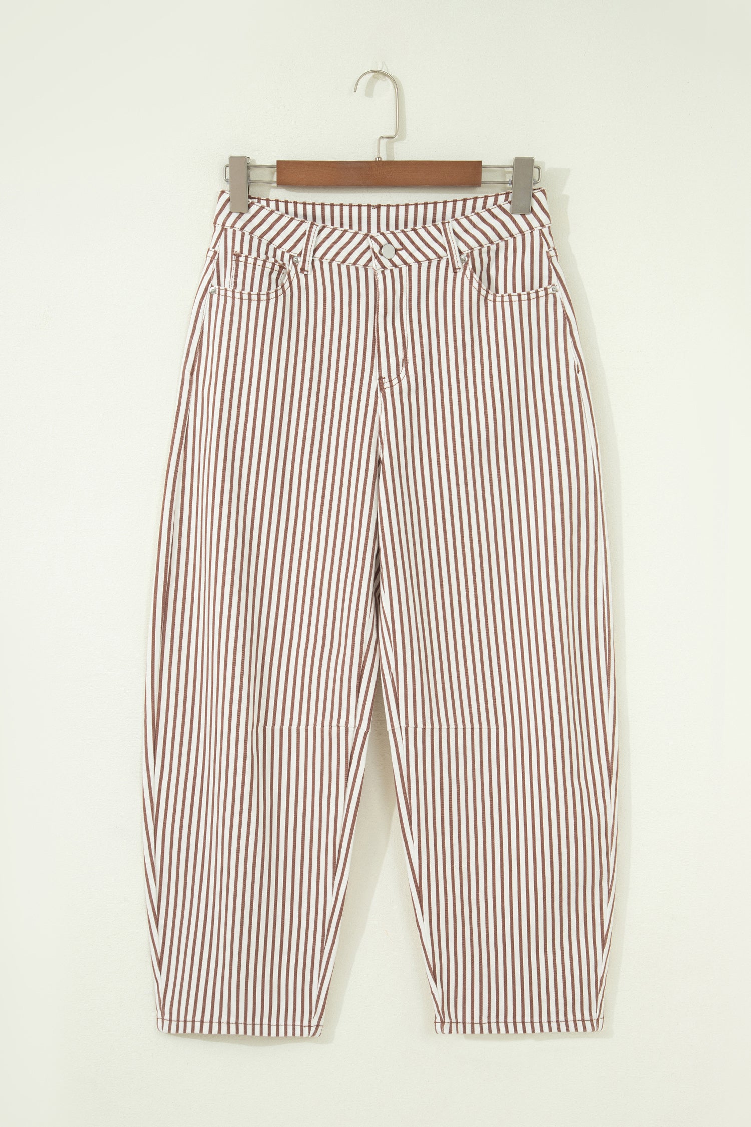 Striped Casual Barrel Jeans