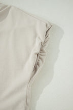 Solid Colour Puffy Loose Top Drawstring Shorts 2pcs Outfit